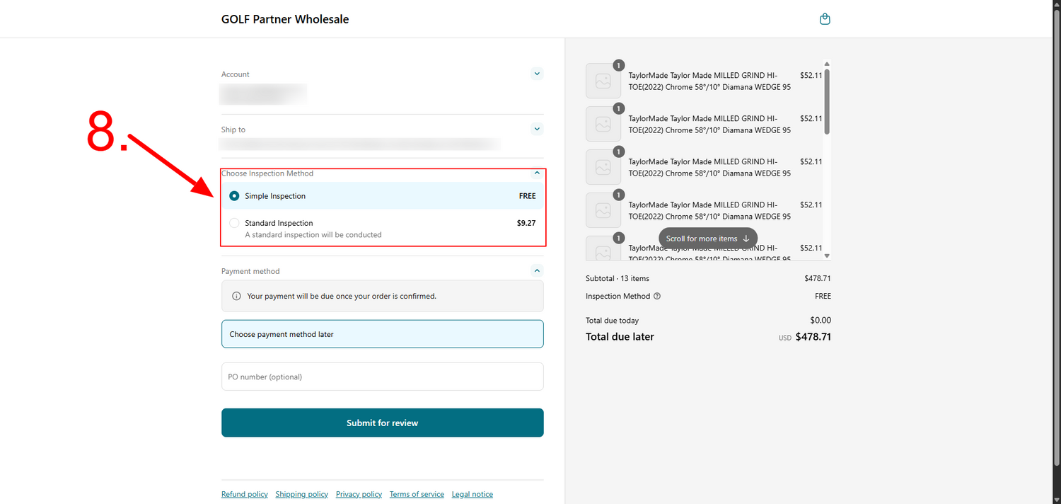 select inspection method